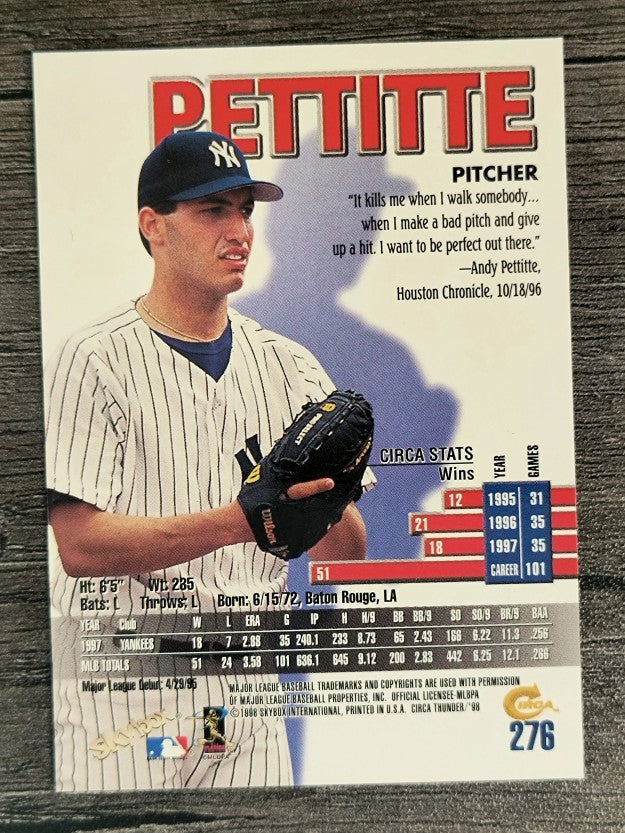 1998 Circa Thunder #276 Andy Pettitte