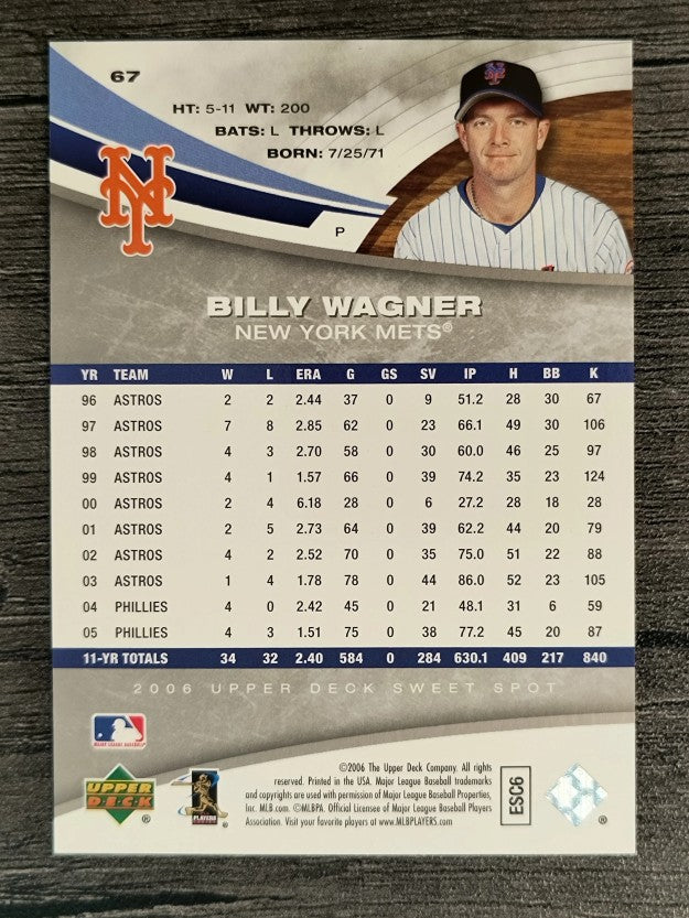 2006 Sweet Spot #67 Billy Wagner
