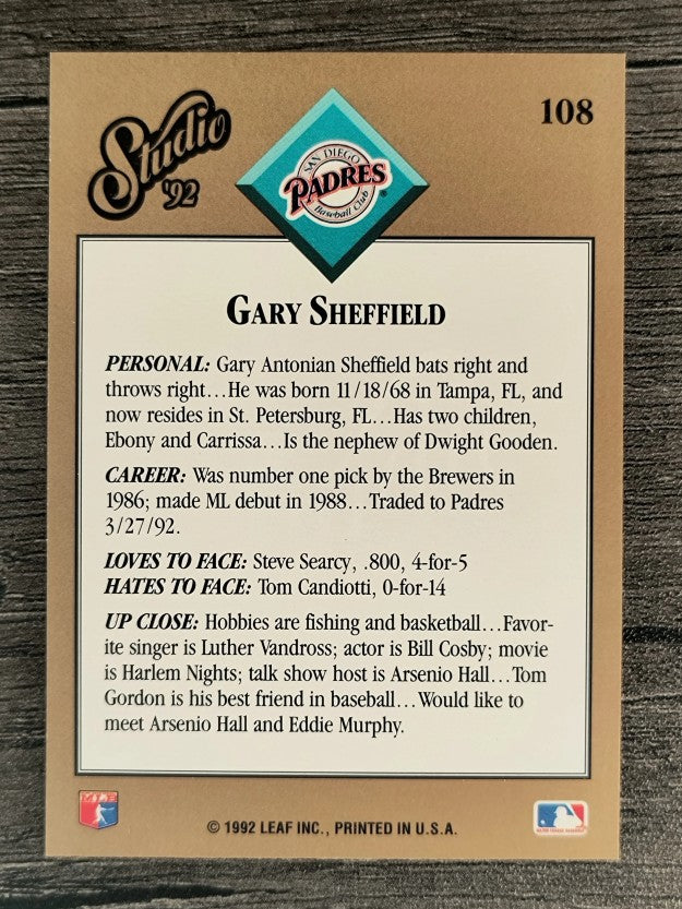 1992 Studio #108 Gary Sheffield