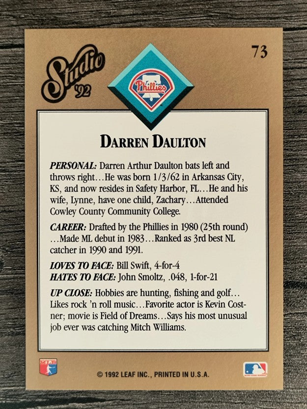 1992 Studio #73 Darren Daulton