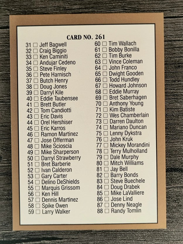 1992 Studio #261 Checklist