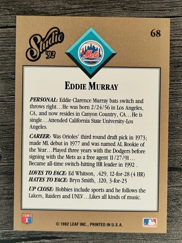 1992 Studio #68 Eddie Murray
