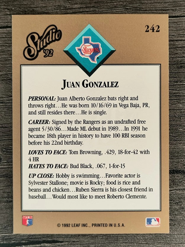 1992 Studio #242 Juan Gonzalez