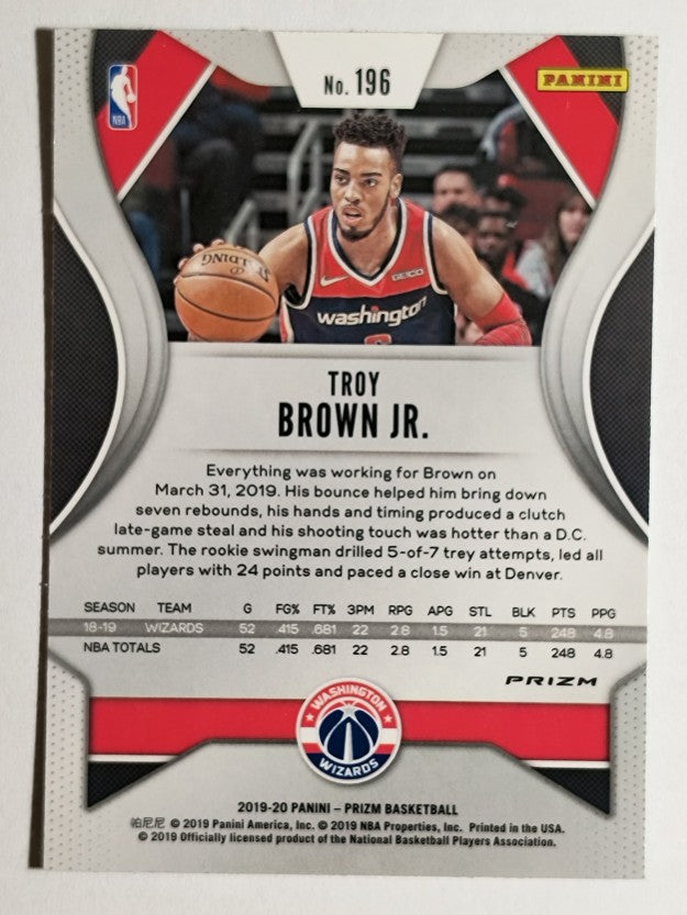 2019-20 Panini Prizm Prizms Green #196 Troy Brown Jr.