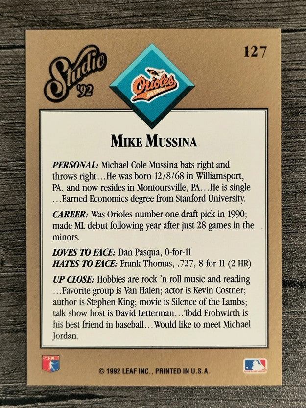 1992 Studio #127 Mike Mussina