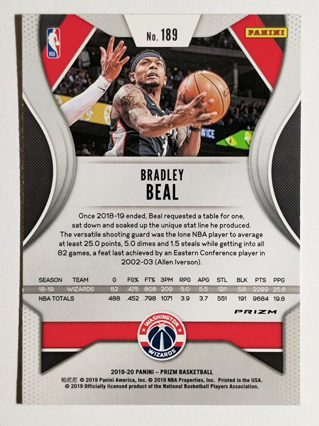 2019-20 Panini Prizm Prizms Green #189 Bradley Beal