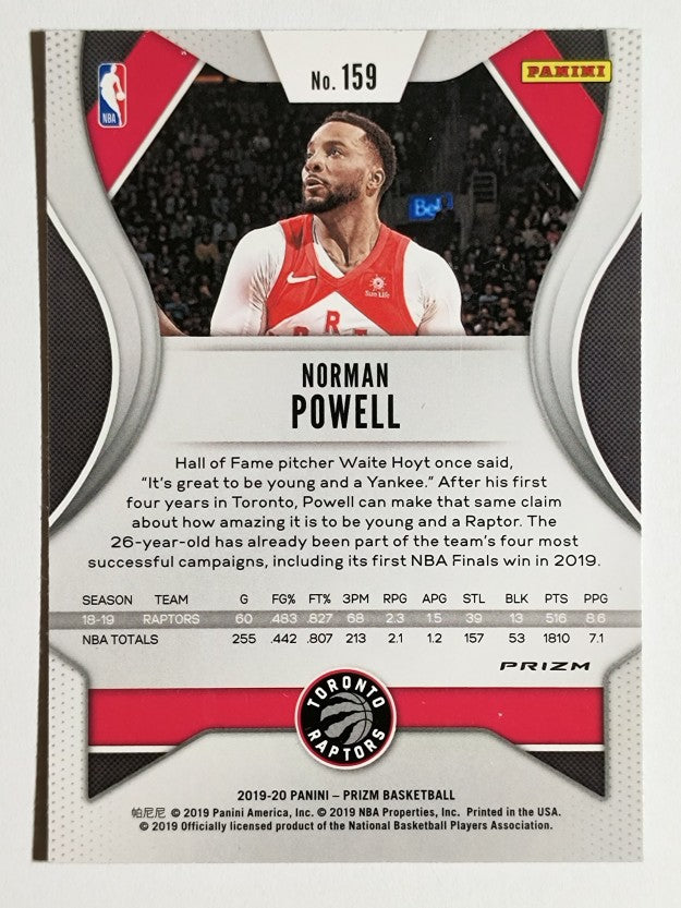 2019-20 Panini Prizm Prizms Green #159 Norman Powell