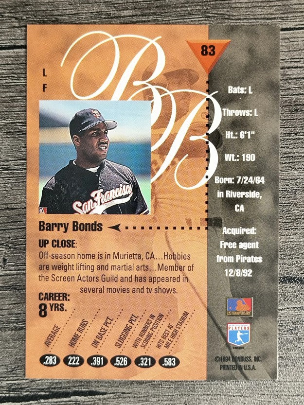 1994 Studio #83 Barry Bonds