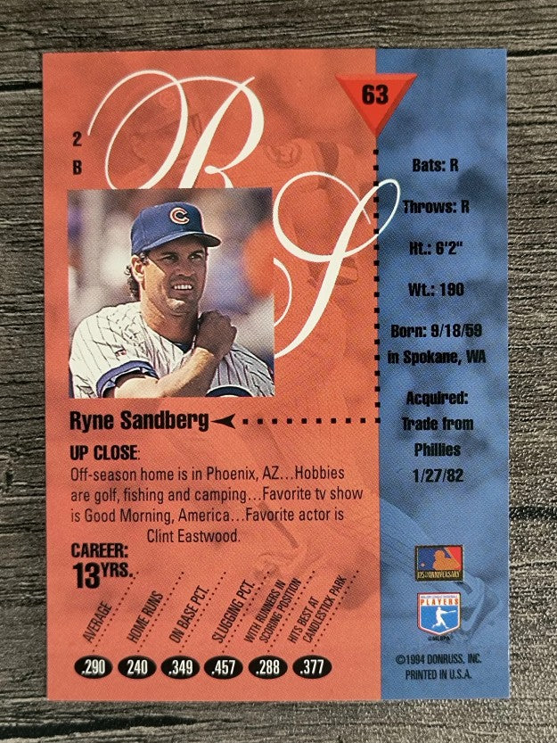 1994 Studio #63 Ryne Sandberg