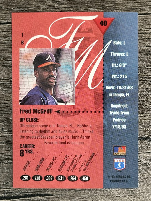1994 Studio #40 Fred McGriff