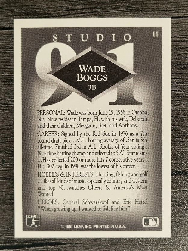 1991 Studio #11 Wade Boggs