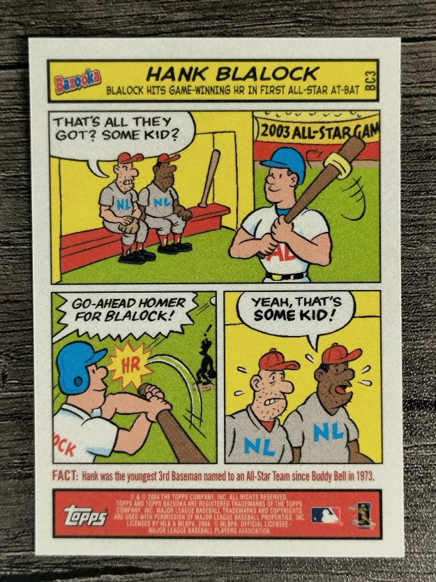 2004 Bazooka Comics #BC3 Hank Blalock