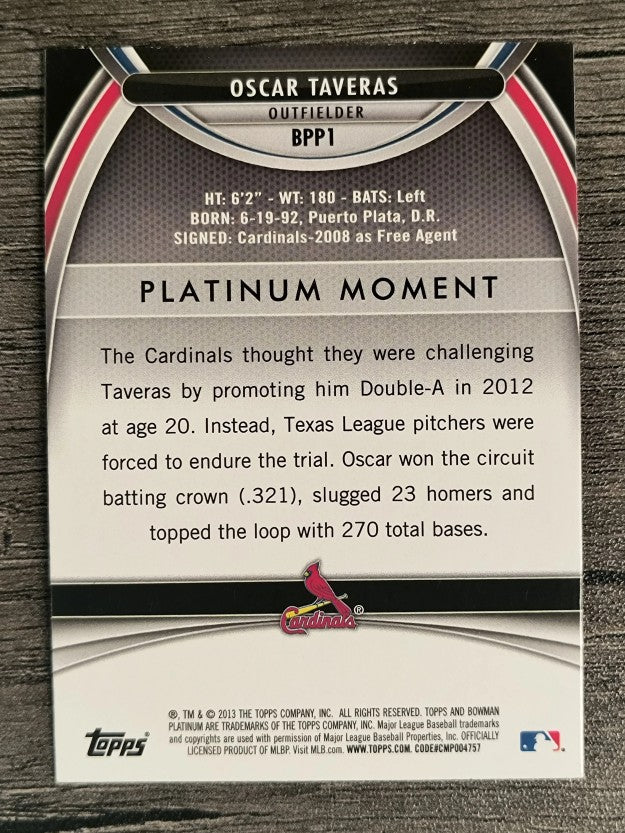 2013 Bowman Platinum Prospects #BPP1 Oscar Taveras