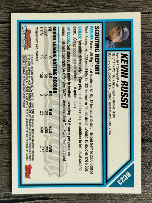 2007 Bowman Chrome Prospects #BC23 Kevin Russo