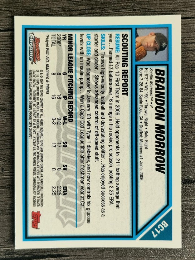 2007 Bowman Chrome Prospects #BC17 Brandon Morrow