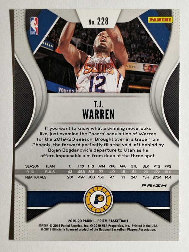 2019-20 Panini Prizm Prizms Green #228 T.J. Warren