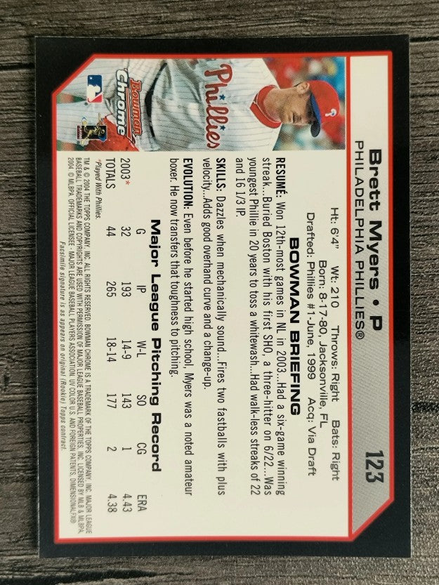 2004 Bowman Chrome #123 Brett Myers