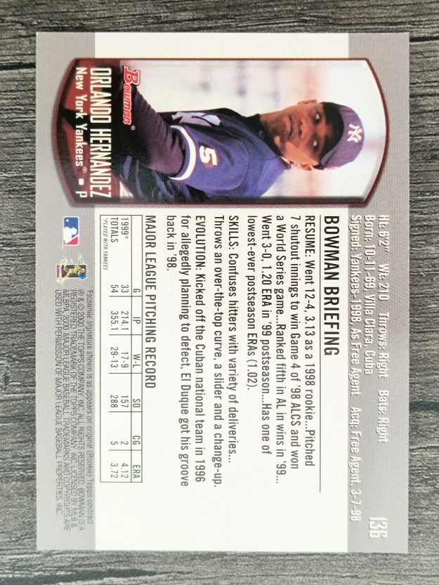 2000 Bowman #136 Orlando Hernandez