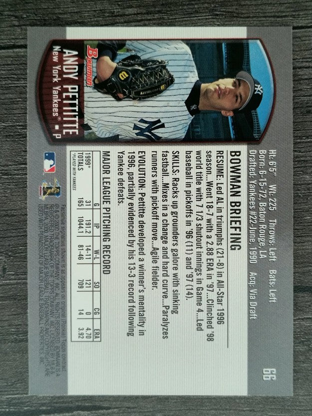 2000 Bowman #66 Andy Pettitte