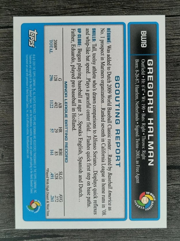 2009 Bowman WBC Prospects #BW19 Gregory Halman