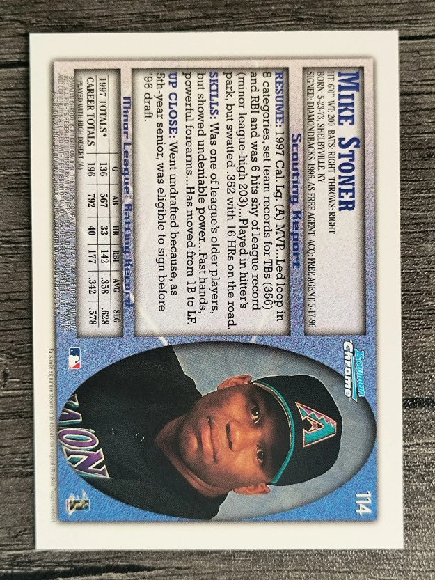 1998 Bowman Chrome #114 Mike Stoner RC