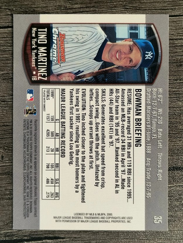 2000 Bowman Chrome #35 Tino Martinez