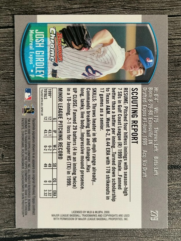 2000 Bowman Chrome #279 Josh Girdley