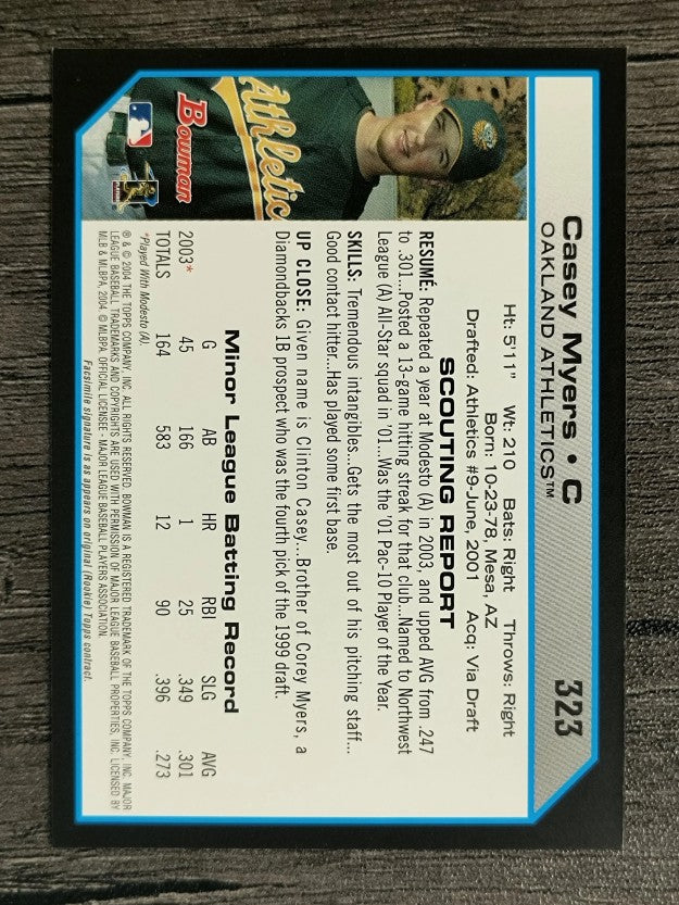 2004 Bowman #323 Casey Myers FY RC