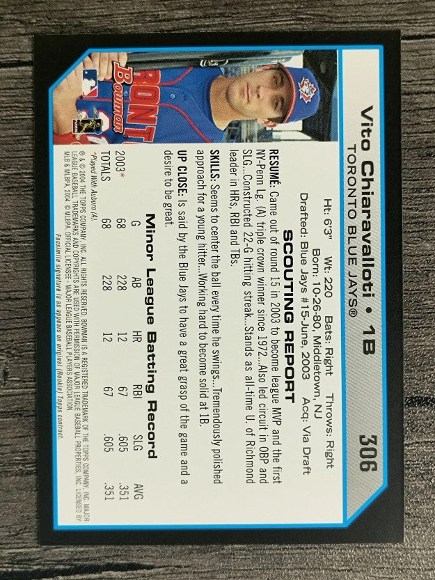 2004 Bowman #306 Vito Chiaravalloti FY RC