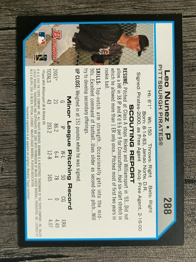 2004 Bowman #288 Leo Nunez FY RC
