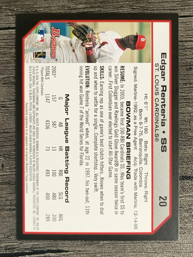 2004 Bowman #20 Edgar Renteria