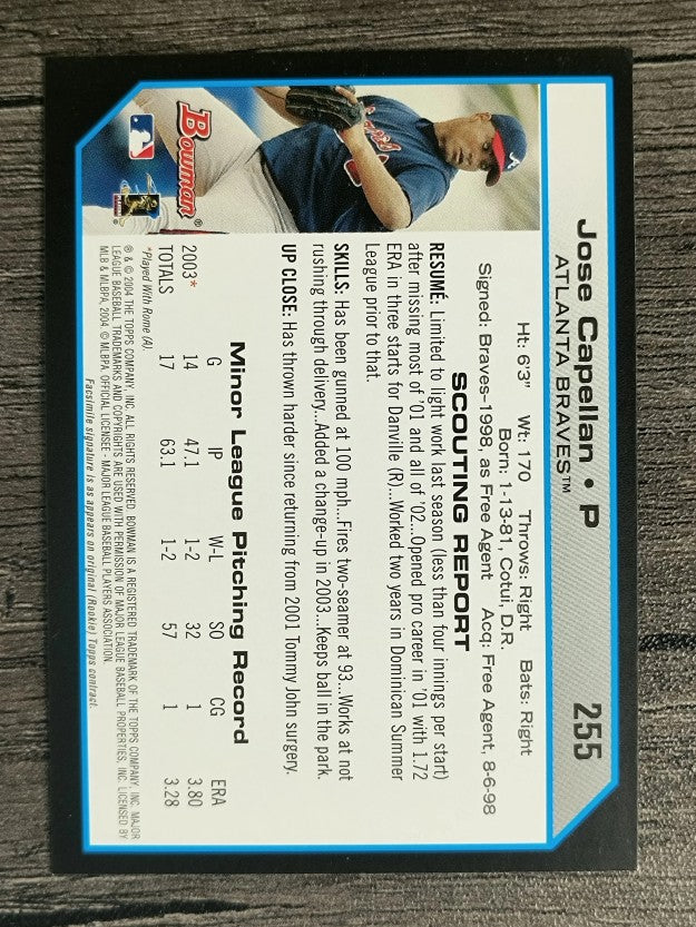 2004 Bowman #255 Jose Capellan FY RC