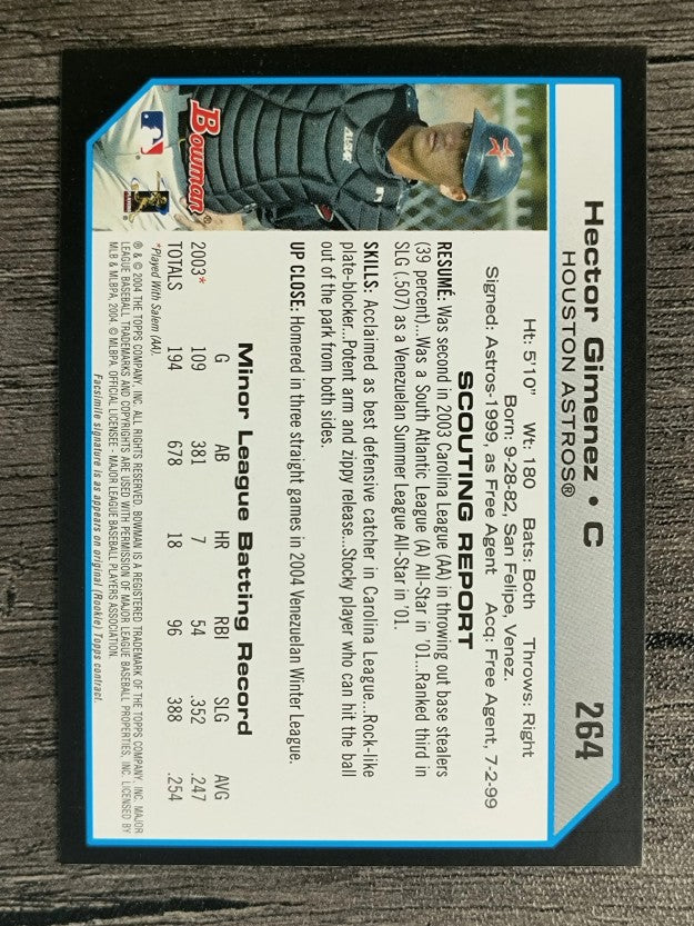 2004 Bowman #264 Hector Gimenez FY RC