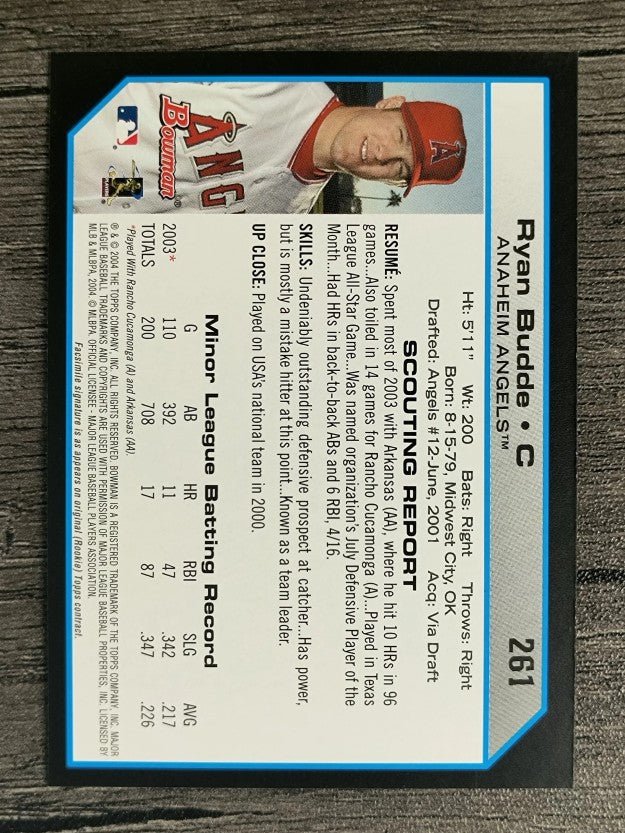 2004 Bowman #261 Ryan Budde FY RC