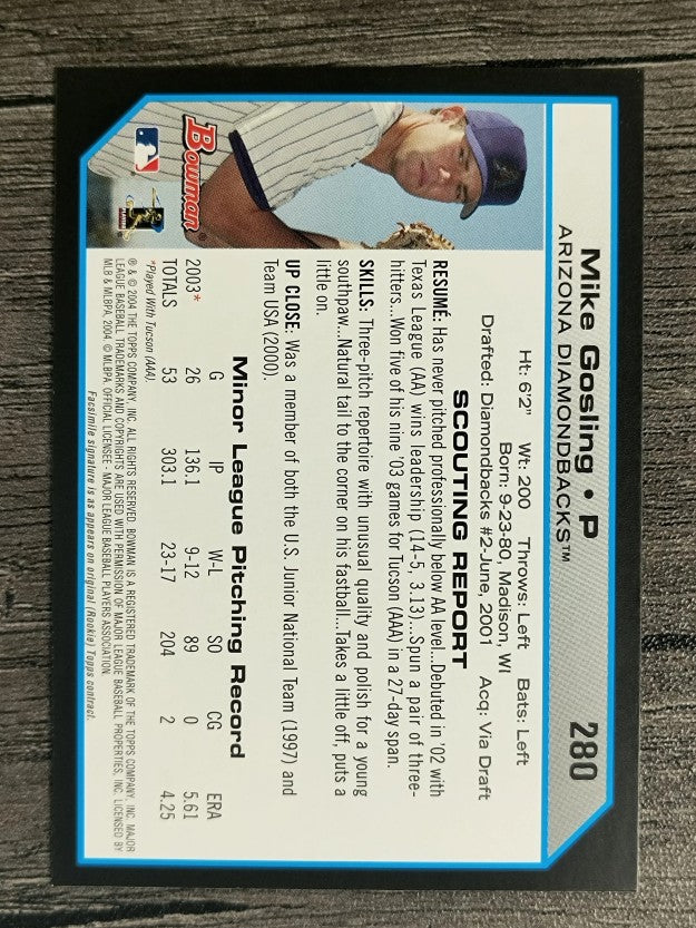 2004 Bowman #280 Mike Gosling FY RC