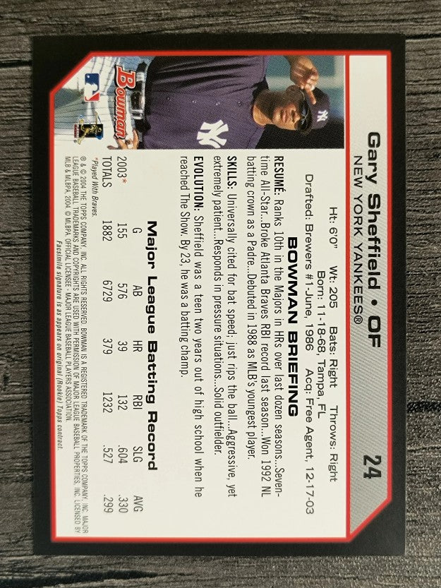 2004 Bowman #24 Gary Sheffield