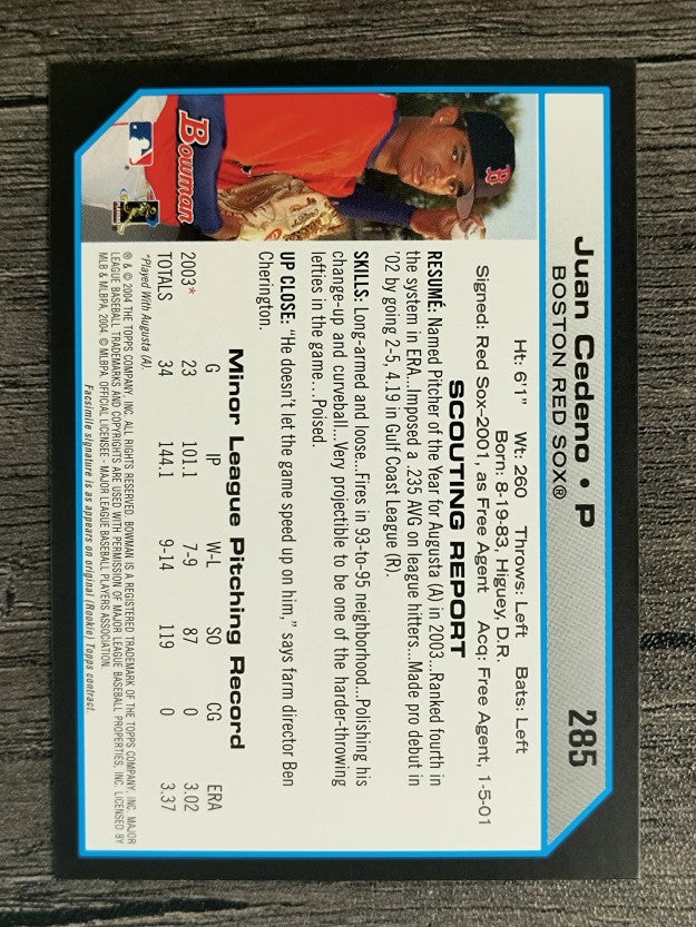 2004 Bowman #285 Juan Cedeno FY RC