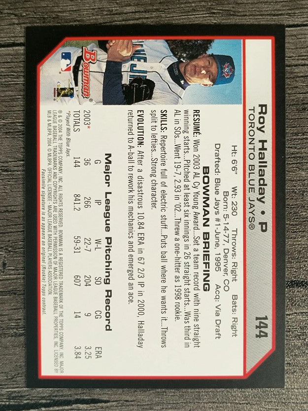 2004 Bowman #144 Roy Halladay