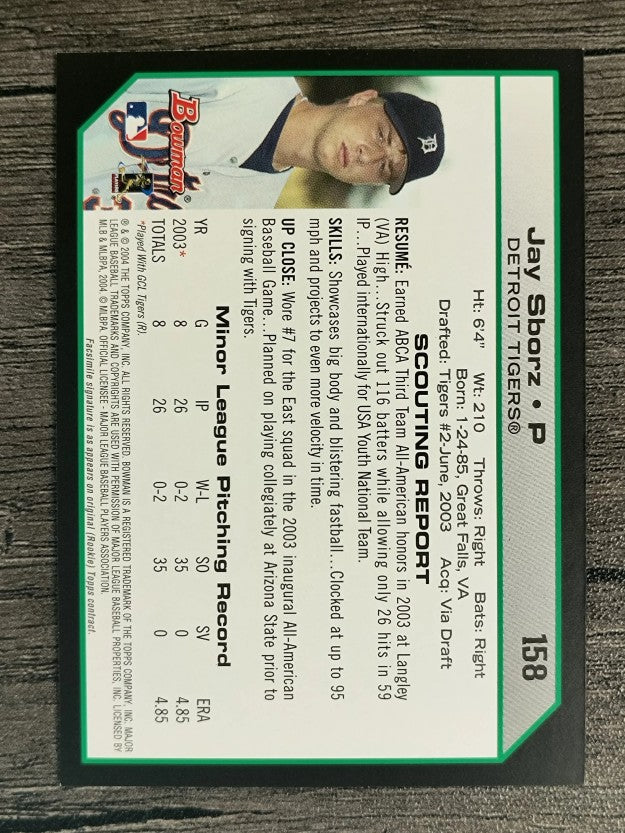 2004 Bowman #158 Jay Sborz