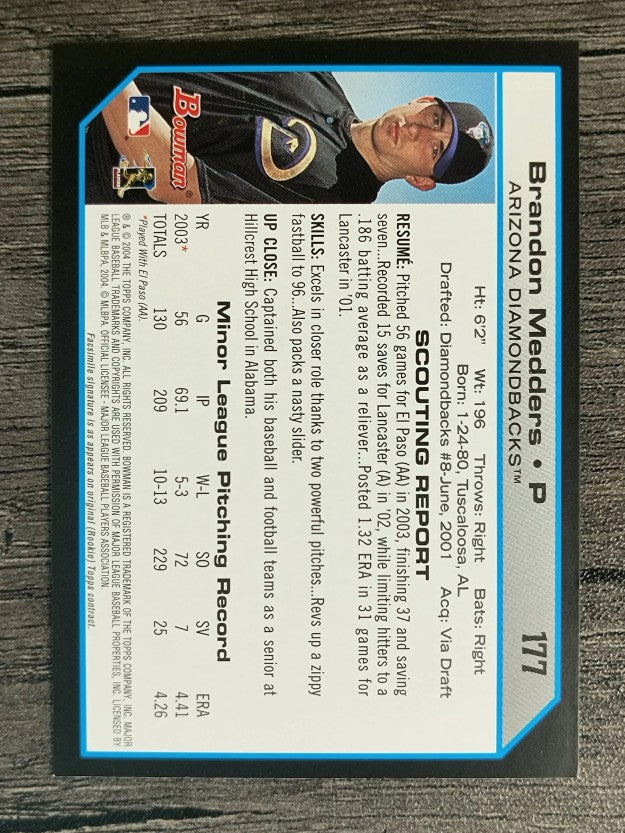 2004 Bowman #177 Brandon Medders FY RC