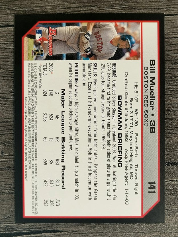 2004 Bowman #141 Bill Mueller