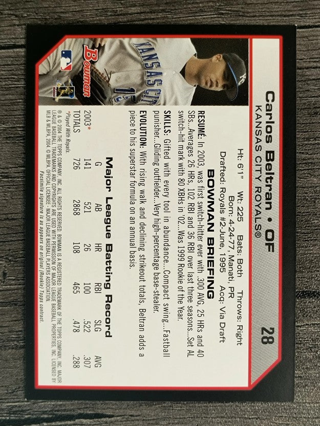 2004 Bowman #28 Carlos Beltran