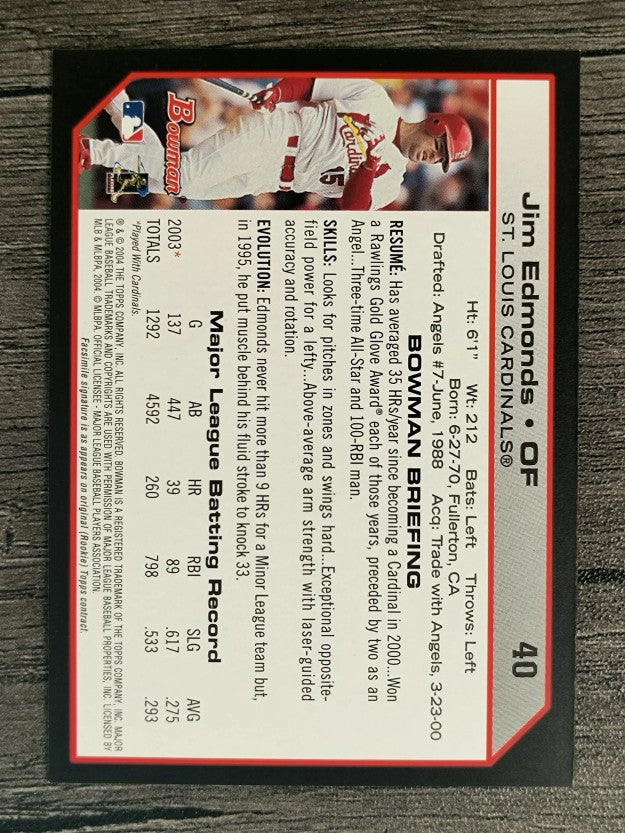 2004 Bowman #40 Jim Edmonds