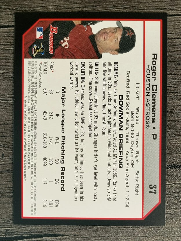 2004 Bowman #37 Roger Clemens