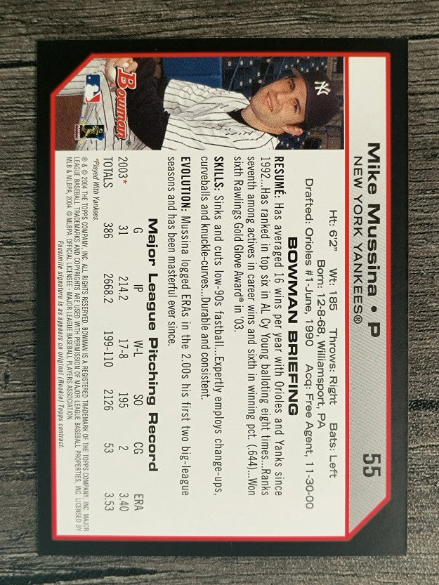2004 Bowman #55 Mike Mussina