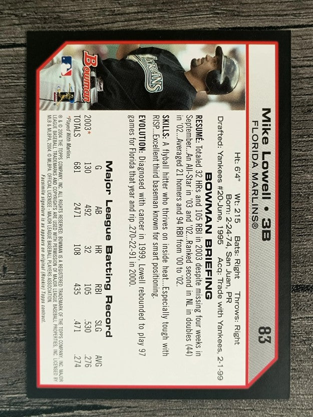 2004 Bowman #83 Mike Lowell