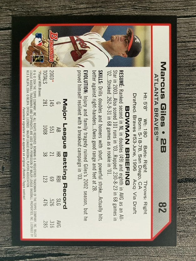 2004 Bowman #82 Marcus Giles