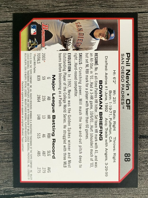 2004 Bowman #88 Phil Nevin