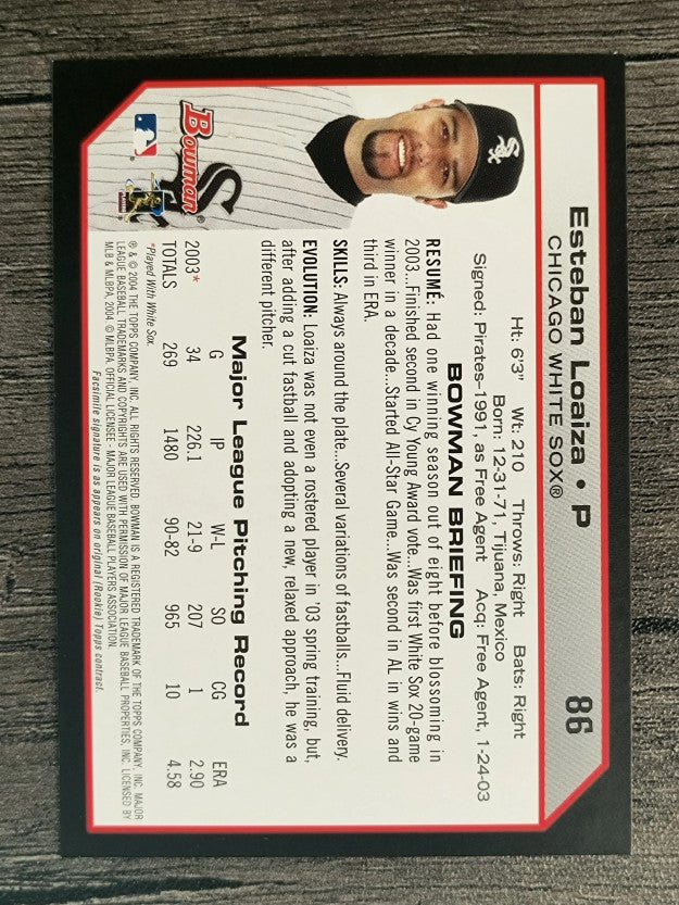 2004 Bowman #86 Esteban Loaiza