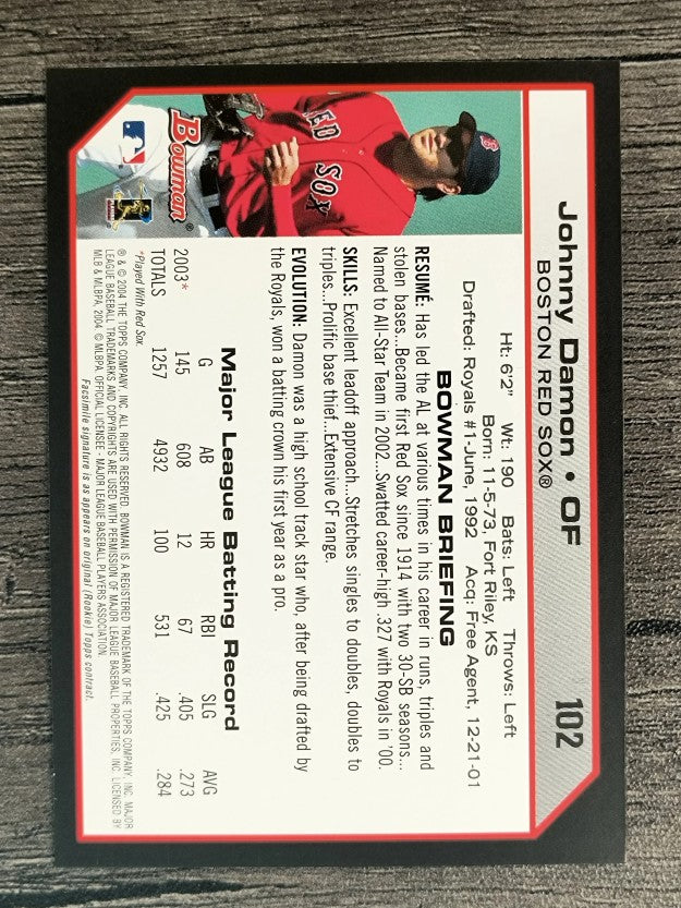 2004 Bowman #102 Johnny Damon